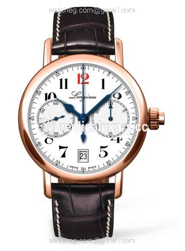Longines Mono Pusher Chronograph 180th Anniversary Watch Gold L2.775.8.23.3