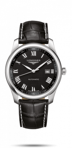Longines Master Collection 40 Date Stainless Steel / Black-Roman / Alligator XL L2.793.4.51.8
