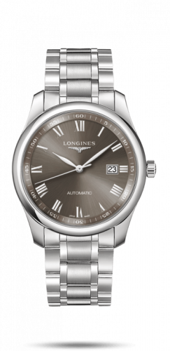 Longines Master Collection 40 Date Stainless Steel / Grey Roman / Bracelet L2.793.4.71.6