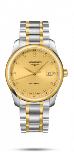 Longines Master Collection 40 Date Stainless Steel / Yellow Gold / Champagne-Diamond / Alligator L2.793.5.37.7