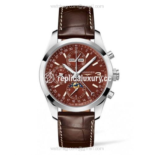 Longines Conquest Classic Moonphase Stainless Steel / Chocolate / Triple Crown Collection L2.798.4.62.3