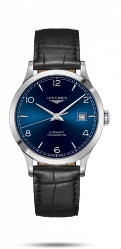 Longines Record 40mm Stainless Steel / Blue-Arabic / Alligator L2.821.4.96.2