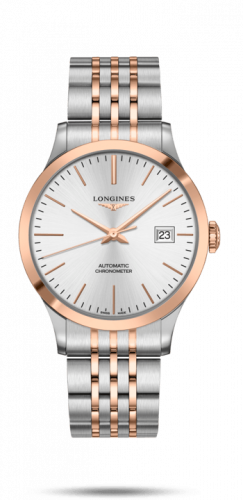 Longines Record 40mm Stainless Steel / Pink Gold / Silver / Bracelet L2.821.5.72.7