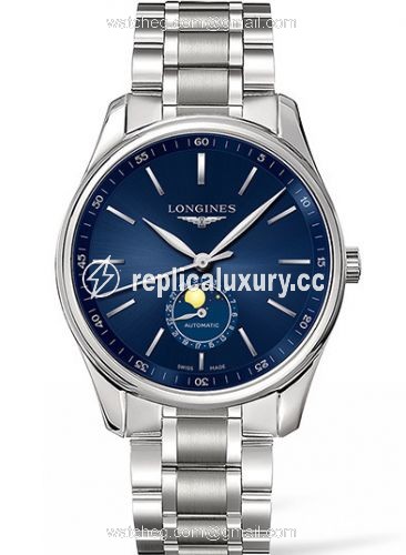 Longines Master Collection 42 Moonphase Stainless Steel / Blue / Bracelet L2.919.4.92.6