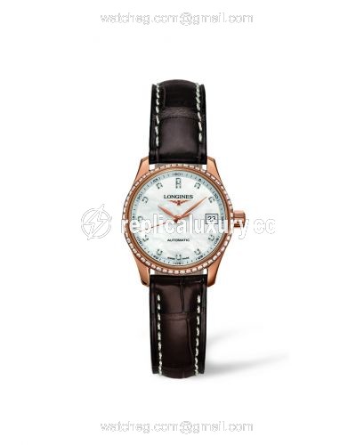 Longines Master Collection Date 25.5 Pink Gold Diamond L2.128.9.87.3