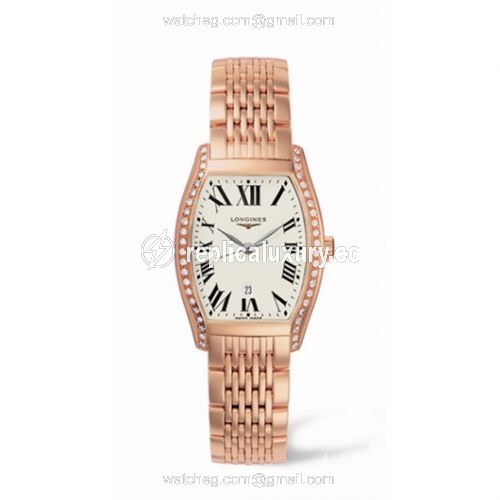 Longines Evidenza 26 Quartz Pink Gold Diamonds L2.155.9.71.6