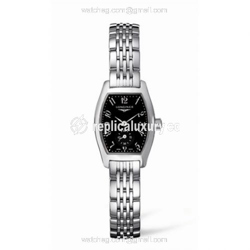 Longines Evidenza 19.6 Stainless Steel Black Bracelet L2.175.4.53.6