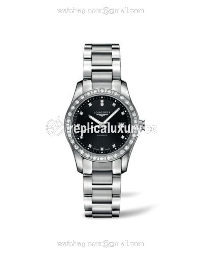 Longines Conquest Classic Automatic 29.5 Stainless Steel / Diamond / Black L2.285.0.57.6