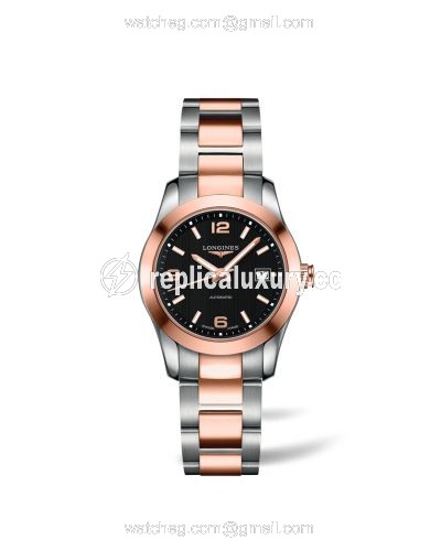 Longines Conquest Classic Automatic 29.5 Stainless Steel / Red Gold / Black / Bracelet L2.285.5.56.7