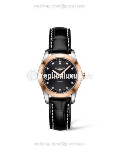 Longines Conquest Classic Automatic 29.5 Stainless Steel / Red Gold / Black / Strap L2.285.5.58.3