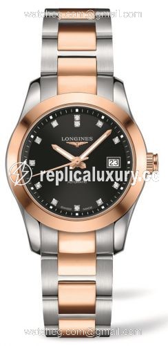 Longines Conquest Classic Automatic 29.5 Stainless Steel / Red Gold / Black / Bracelet L2.285.5.58.7