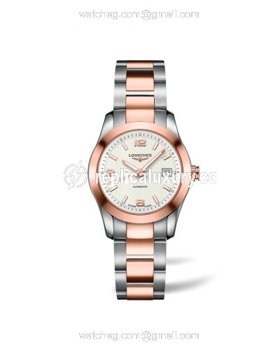 Longines Conquest Classic Automatic 29.5 Stainless Steel / Red Gold / White / Bracelet L2.285.5.76.7