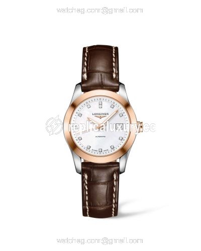 Longines Conquest Classic Automatic 29.5 Stainless Steel / Red Gold / MOP / Strap L2.285.5.87.3