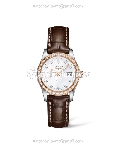 Longines Conquest Classic Automatic 29.5 Stainless Steel / Red Gold / MOP / Strap L2.285.5.88.3