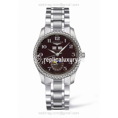 Longines Master Collection Calendar 36 Stainless Steel / Diamond / Brown MOP / Bracelet L2.503.0.03.6