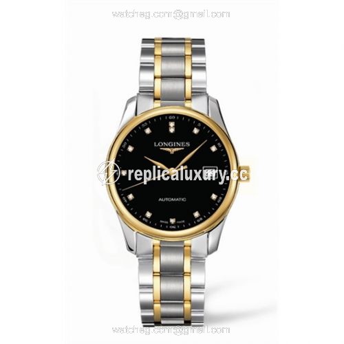 Longines Master Collection Date 36 Two Tone Black DIamond L2.518.5.57.7