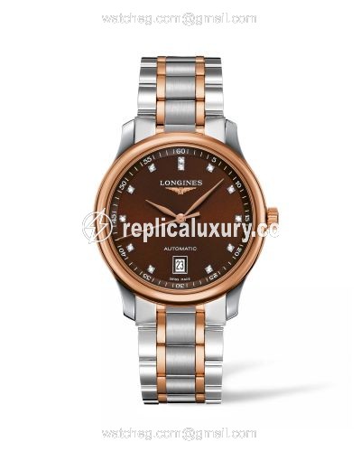 Longines Master Collection Date 38.5 Two Tone Rose / Brown L2.628.5.67.7