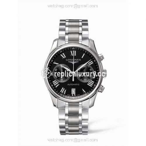 Longines Master Collection Chronograph 40 Stainless Steel / Black - Roman / Bracelet L2.629.4.51.6
