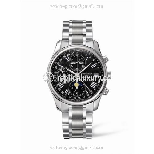 Longines Master Collection 40 Chronograph Calendar Stainless Steel / Black / Bracelet L2.673.4.51.6