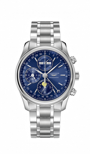 Longines Master Collection 40 Chronograph Calendar Stainless Steel / Blue / Bracelet L2.673.4.92.6