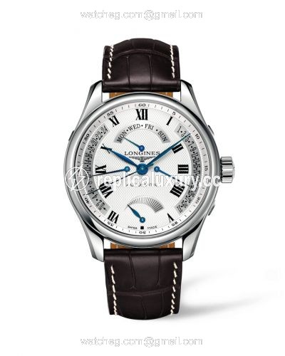 Longines Master Collection 44 Retrograde Power Reserve Stainless Steel / Silver-Roman / Alligator L2.716.4.71.3