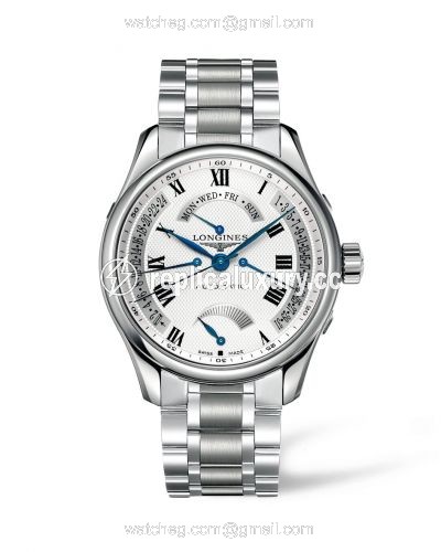 Longines Master Collection 44 Retrograde Power Reserve Stainless Steel / Silver-Roman / Bracelet L2.716.4.71.6
