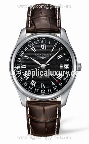 Longines Master Collection 42 24h Stainless Steel / Black-Roman / Alligator L2.718.4.51.5