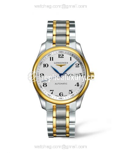Longines Master Collection 38.5 Stainless Steel / Yellow Gold / Silver-Arabic / Bracelet L2.755.5.78.7