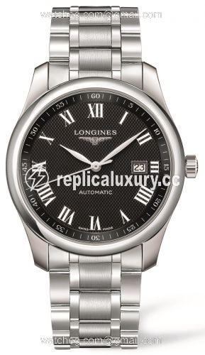 Longines Master Collection 40 Date Stainless Steel / Black Roman / Bracelet L2.793.4.51.6