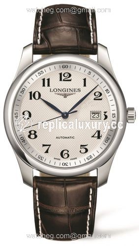 Longines Master Collection 40 Date Stainless Steel / Silver-Arabic / Alligator L2.793.4.78.3