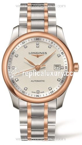 Longines Master Collection 40 Date Stainless Steel / Pink Gold / Silver-Diamond / Bracelet L2.793.5.77.7