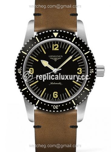Longines Skin Diver Stainless Steel / Black / Calf L2.822.4.56.2