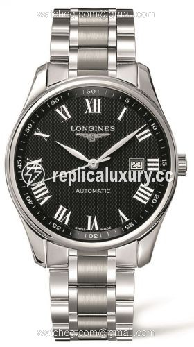 Longines Master Collection 42 Date Stainless Steel / Black Roman / Bracelet L2.893.4.51.6