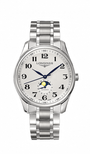 Longines Master Collection 42 Moonphase Stainless Steel / Silver-Arabic / Bracelet L2.919.4.78.6