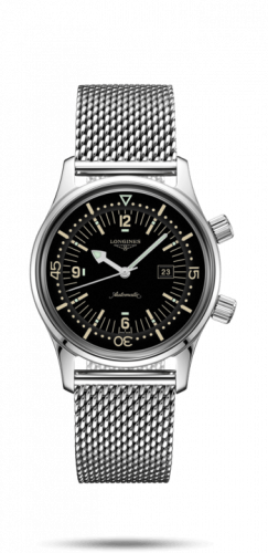 Longines Legend Diver 36 Stainless Steel / Black / Mesh L3.374.4.50.6