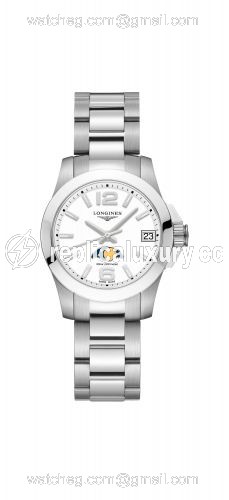 Longines Conquest 29.5 Quartz Moonphase Stainless Steel / White / Bracelet L3.380.4.16.6