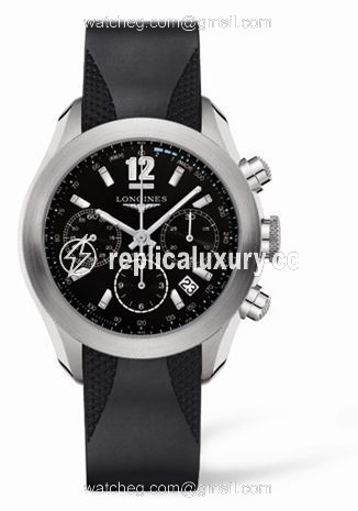Longines GrandeVitesse Chronograph Black Rubber L3.635.4.56.9