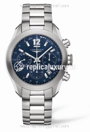 Longines GrandeVitesse Chronograph Blue Bracelet L3.635.4.96.6