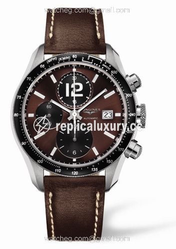 Longines GrandeVitesse Tachymeter Brown Strap L3.636.4.60.2