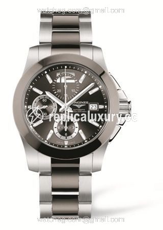 Longines Conquest Chronograph Grey Ceramic L3.661.4.06.7