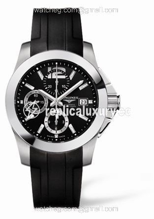 Longines Conquest Chronograph Automatic 41mm Black Rubber L3.662.4.56.2