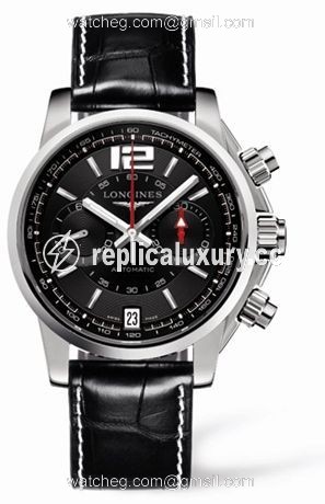 Longines Admiral Chronograph Black Strap L3.666.4.56.2