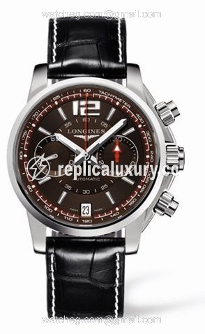 Longines Admiral Chronograph Brown Strap L3.666.4.66.2