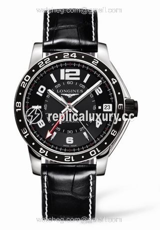 Longines Admiral GMT Black XL L3.668.4.56.2