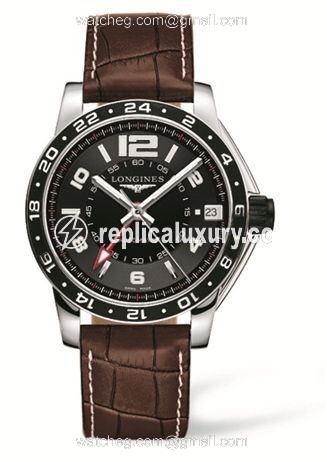 Longines Admiral GMT Black Brown L3.668.4.56.3