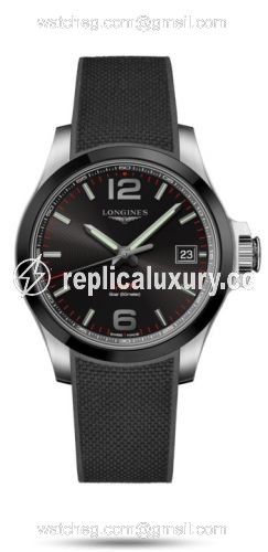 Longines Conquest V.H.P. 41 Stainless Steel / Ceramic / Black / Rubber L3.719.4.56.9