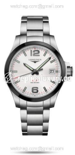 Longines Conquest V.H.P. 41 Stainless Steel / Ceramic / Silver / Bracelet L3.719.4.76.6