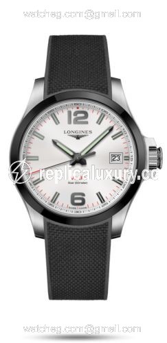 Longines Conquest V.H.P. 41 Stainless Steel / Ceramic / Silver / Rubber L3.719.4.76.9