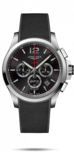 Longines Conquest V.H.P. Chronograph 44 Stainless Steel / Black / Rubber L3.727.4.56.9