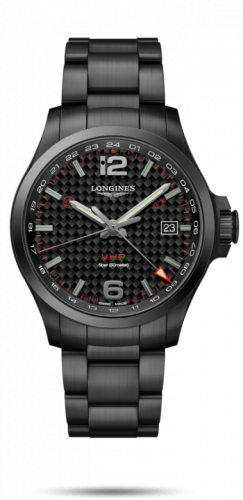 Longines Conquest V.H.P. GMT 43 PVD / Carbon / Bracelet L3.728.2.66.6